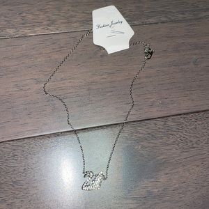 Crystal swan necklace